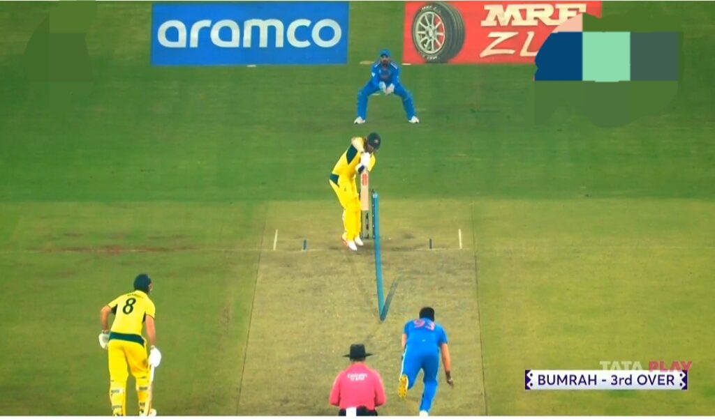 Bumrah beats head in the 3rd over , could have been a turning point of the match if it had taken the edge  - cwc final 2023 